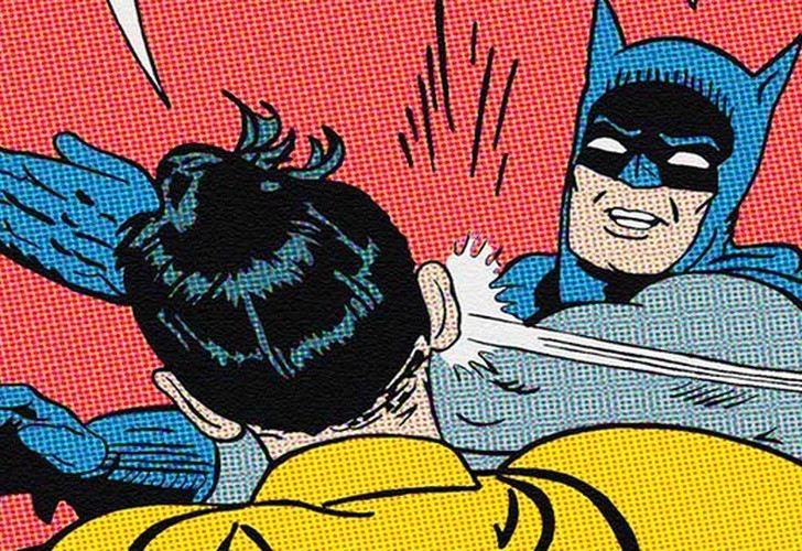 Create meme: Batman slaps Robin in the face, batman slap meme, Batman slap