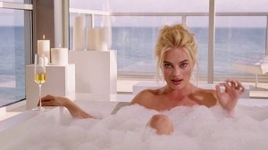 Create meme: shorting Margot Robbie, margot robbie bath, Margot Robbie in a bubble bath
