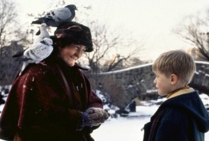 Create meme: Home alone 2: Lost in new York., Home alone, old lady with doves from home alone