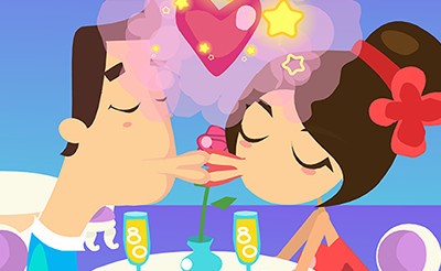 Create meme: Kissing game in a cafe, Kissing game in the bedroom, game 