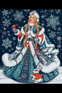 Create meme: father frost with the snow maiden, beautiful maiden
