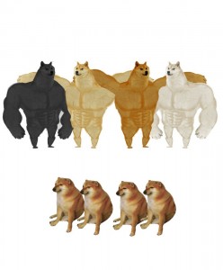 Create meme: inflated doge, Shiba inu, doge Jock