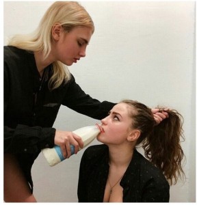 Создать мем: Человек, forcing to drink milk мем, forcing to drink milk original