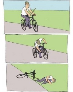 Создать мем: велосипед колесо мем, мем велосипед, мем палка в колесо