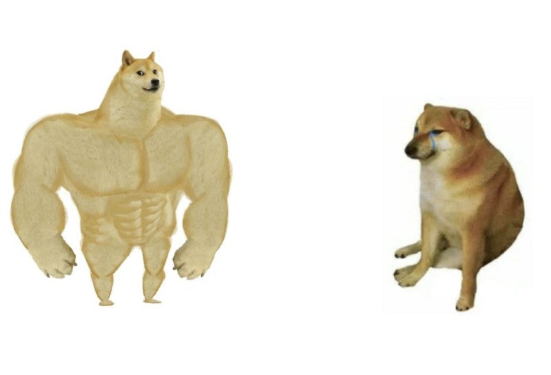 Create meme: inflated dog meme, shiba inu meme jock, the dog is a jock meme