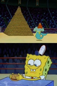 Создать мем: spongebob king neptune, шаблон мем нептун и губка боб, губка боб мем