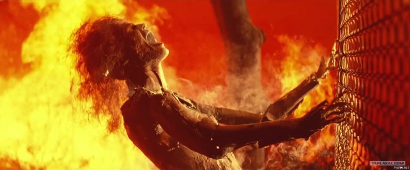 Create meme: Sarah Connor is on fire, infernal heat, Terminator 2 Sarah Connor