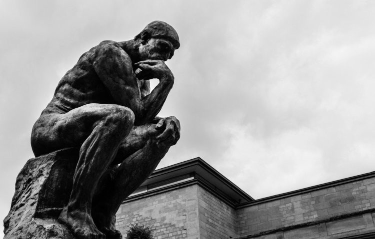 Create meme: Auguste Rodin the thinker, statue of the thinker rodin aesthetics, the statue of the thinker by Rodin