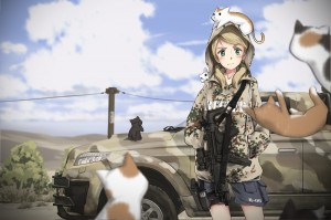 Create meme: anime girl military, anime art, elves and tanks anime