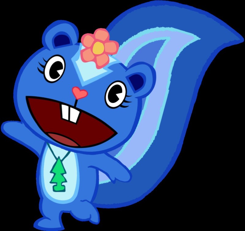 Create meme: happy tree friends characters, happy three friends, happy three friends petunia