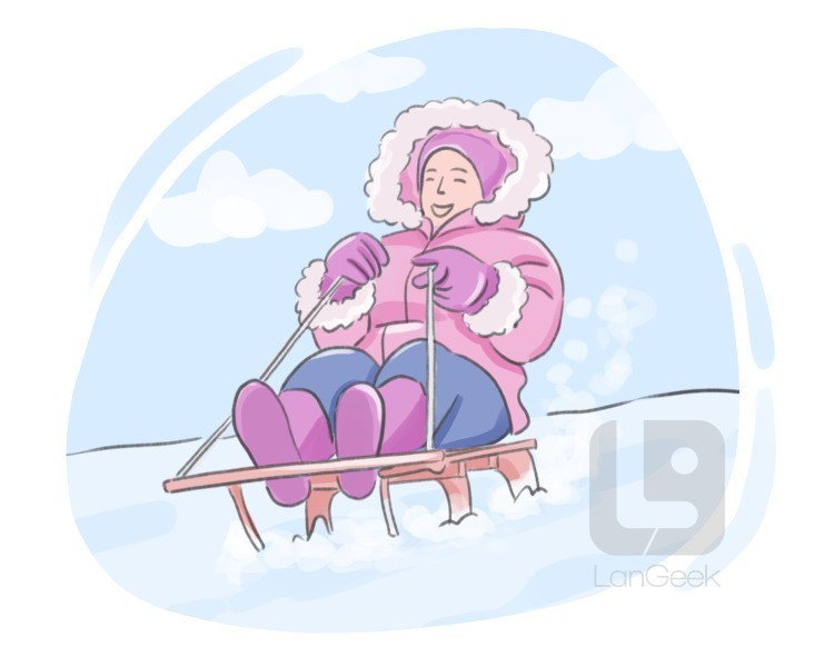Create meme: a boy on a sled, sledge drawings, sledding vector
