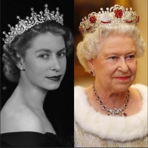 Создать мем: королева великобритании елизавета, елизавета 2 королева канады, рубиновая тиара елизаветы ii
