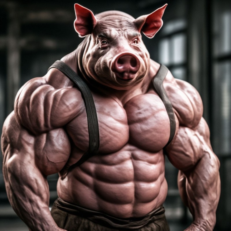 Create meme: the jock pig, Jock , pig bodybuilders