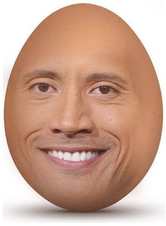 Create meme: Dwayne Johnson, face on egg photoshop, Dwayne Johnson face