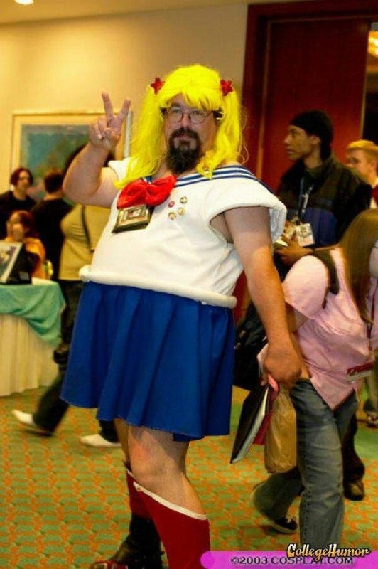 Create meme: Cosplay fat man, Unsuccessful Sailor Moon cosplay, sailor moon cosplay