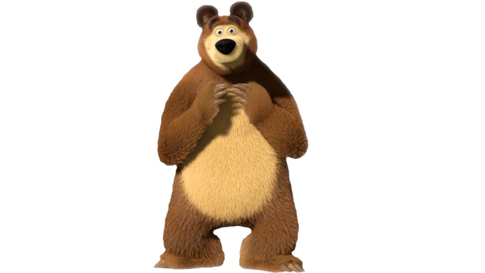 Создать мем: медведь из мультика, маша и медведь персонажи на белом фоне, медведь из мультика маша и медведь