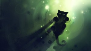 Создать мем: грустный кот арт, черный кот рисунок, кот арт