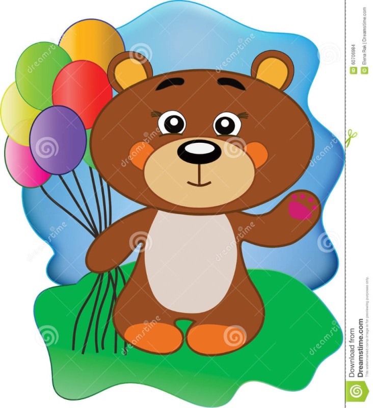 Создать мем: мишка летит на шаре, милый медведь, медвежонок держит шарики