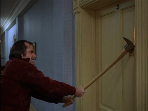 Create meme: the shining film 1980 with the axe, the shining Jack Nicholson with an axe, the shining film 1980 Jack Nicholson with an axe