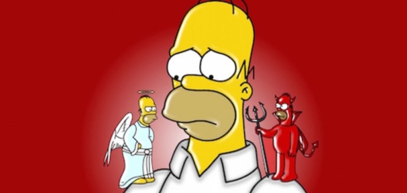 Create meme: meme Homer Simpson , Homer Simpson the devil and the angel, Homer 