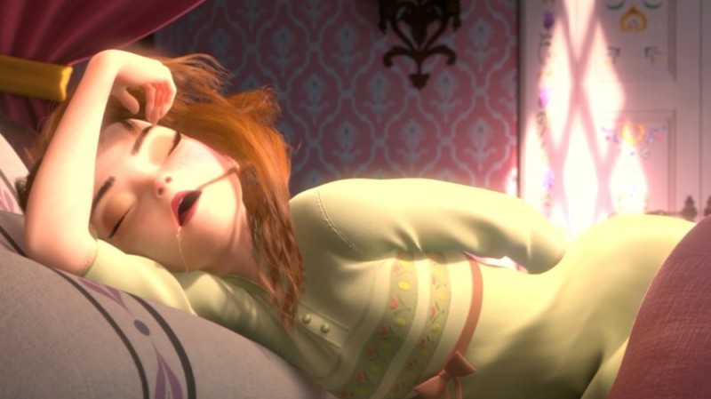 Create meme: Sleeping Anna from a cold heart, Anna sleeps cold heart, frozen disney