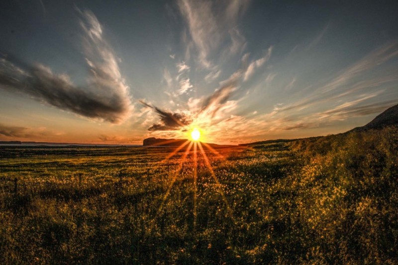 Create meme: sunset in the field, summer solstice sunset, sunset 