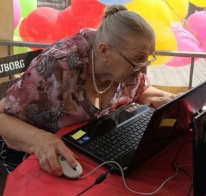 Create meme: Hello grandma, computer literate grandma, Granny at the computer