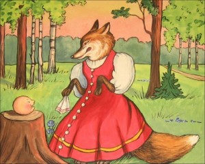 Create meme: pictures to the fairy tale the gingerbread man Fox, fabulous Fox pictures, picture fabulous Fox