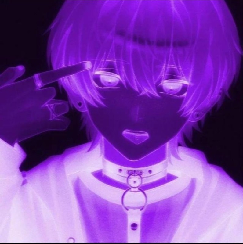 Create meme: purple anime, figure , neon anime