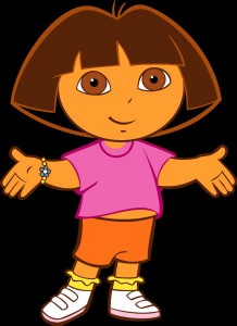 Создать мем: dora explorer, dora, даша путешественница на белом фоне