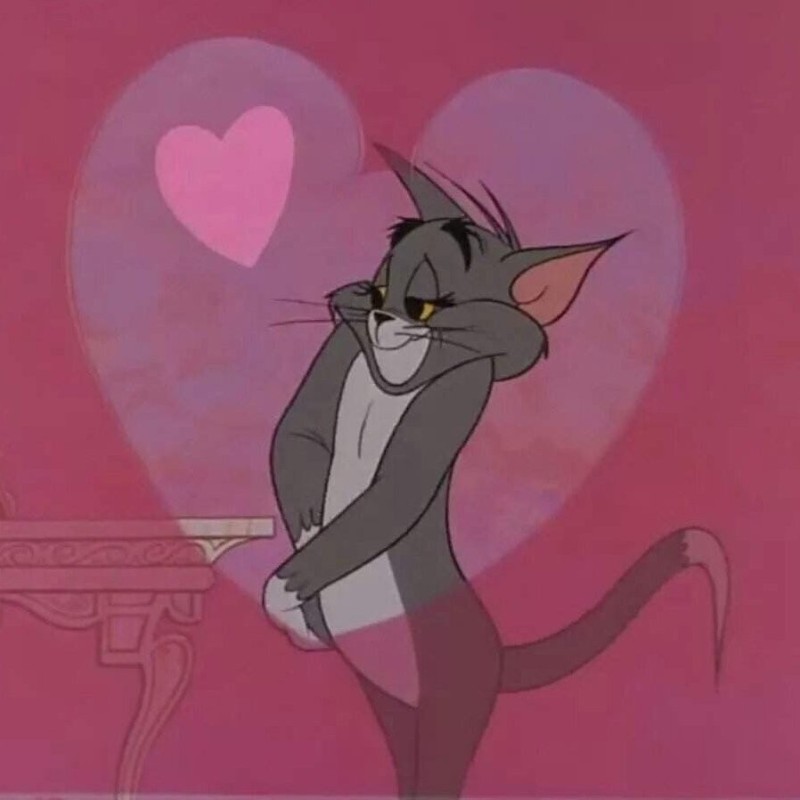 Create meme: Tom from Tom and Jerry, tom and jerry with hearts, Tom and jerry heart