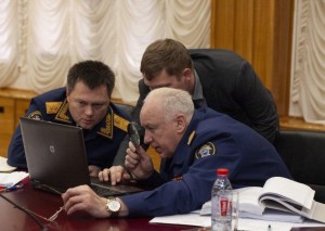 Create meme: the investigator, the investigative Committee of the Russian Federation, Alexander Bastrykin with a magnifying glass