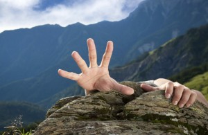 Create meme: hand, on the mountain