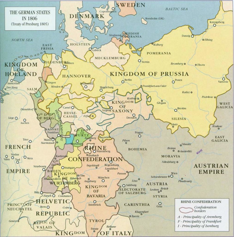Священная Римская Империя в 1806 году. Карта Пруссии 1800. Королевство Пруссия в 18 веке на карте. 1806 Год Германия.