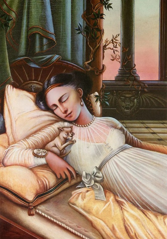 Create meme: The Sleeping Princess (1939) by Nadia Benoit, Sleeping beauty painting, sleeping beauty 