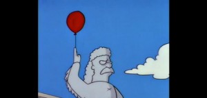 Create meme: hang in there simpsons, the simpsons February 14, Soviet cartoon about an alien and the artist