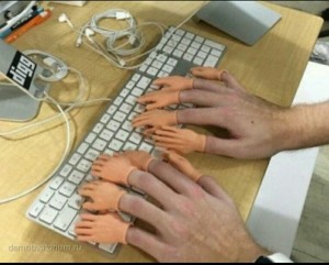 Create meme: computer keyboard, hand