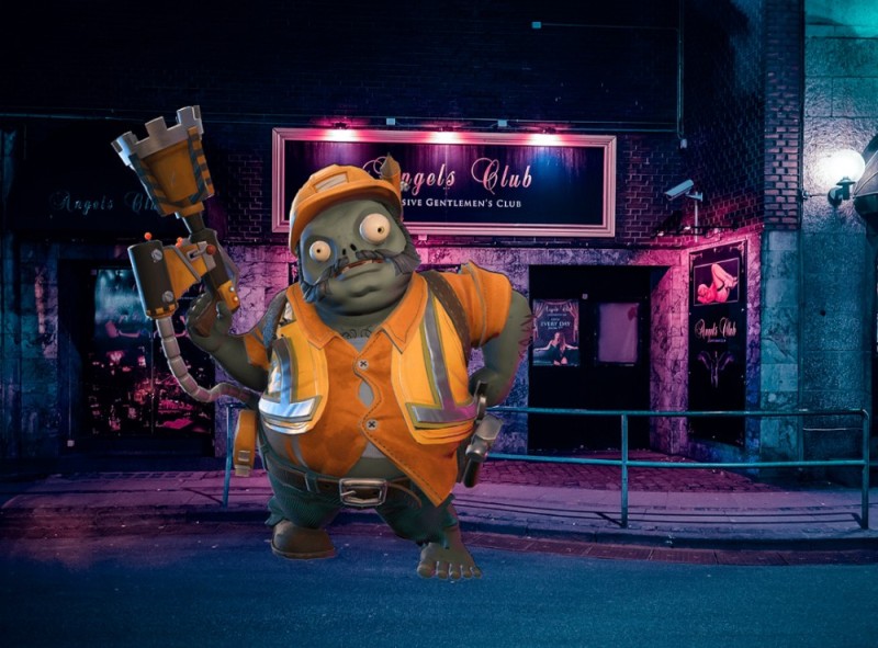 Create meme: entrance to the nightclub, zombie engineer, night club 