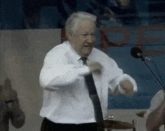 Create meme: Yeltsin conducts GIF, Yeltsin dancing gif, Yeltsin dancing Boris Yeltsin dancing