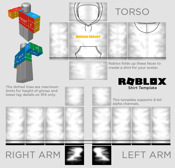 Clothing Template Pants and T-shirt With an Alien for Roblox