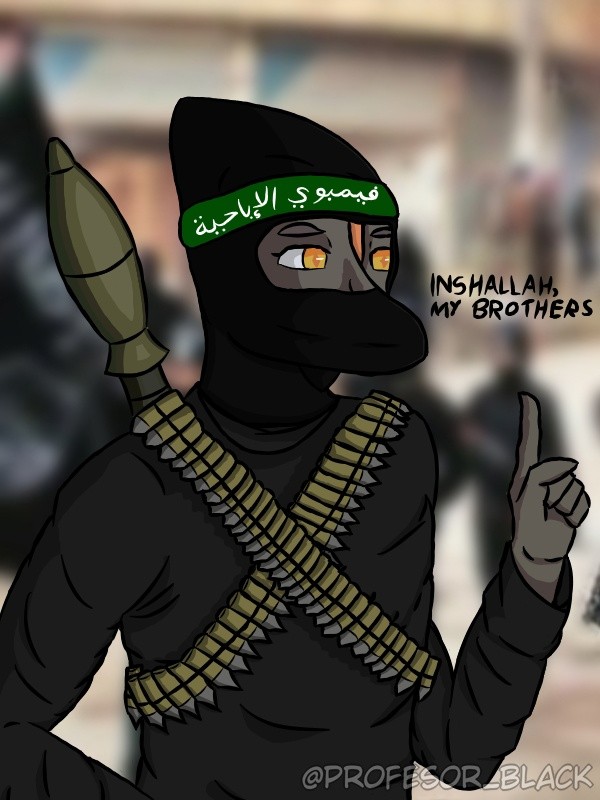 Create meme: girl , Jihad , ISIS militants 