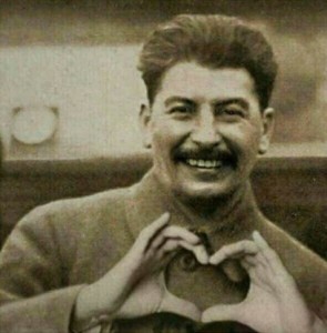 Создать мем: кем был сталин, сталин с сердечком, коба сталин