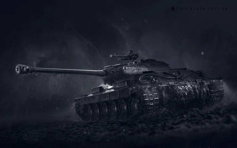 Create meme: world of tanks, is-6, tank on black
