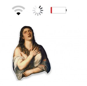Create meme: stickers for telegram, Titian penitent Mary Magdalene, telegram stickers