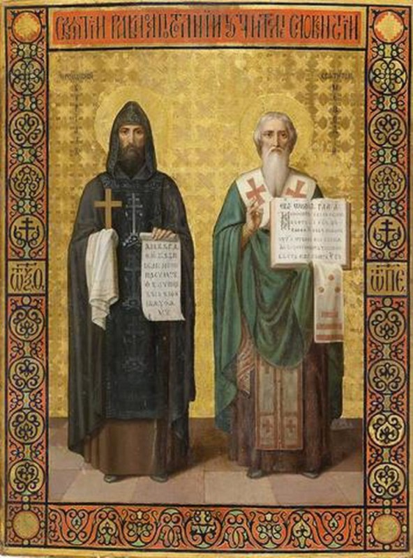 Create meme: Cyril and methodius, icon Cyril and methodius the creators of the Slavic alphabet, icon of Cyril and Methodius