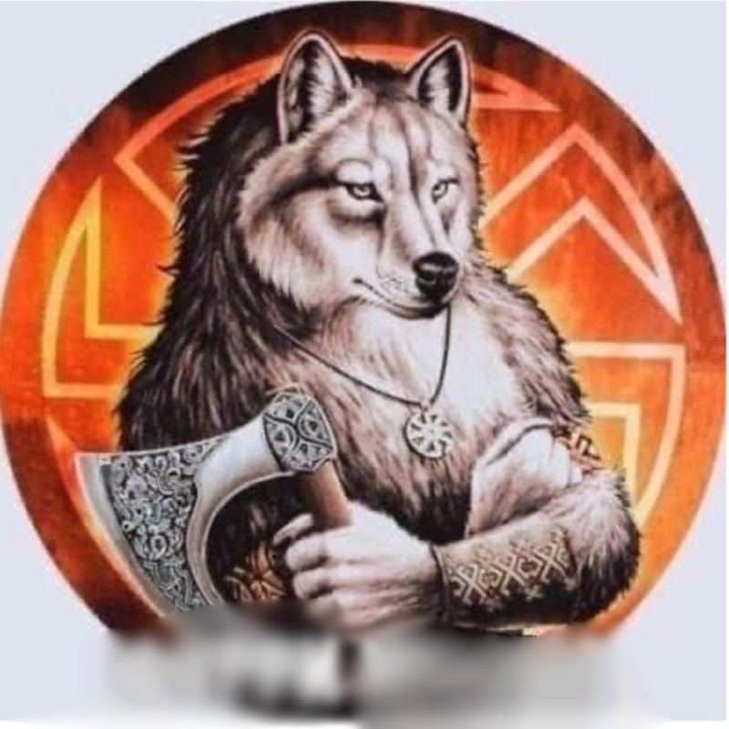 Create meme: The Slavic wolf, rotifer with a wolf, veles god of the Slavs art