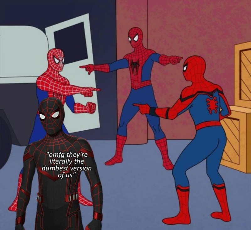 Create meme: meme two spider-man, meme Spiderman , 3 spider-man meme