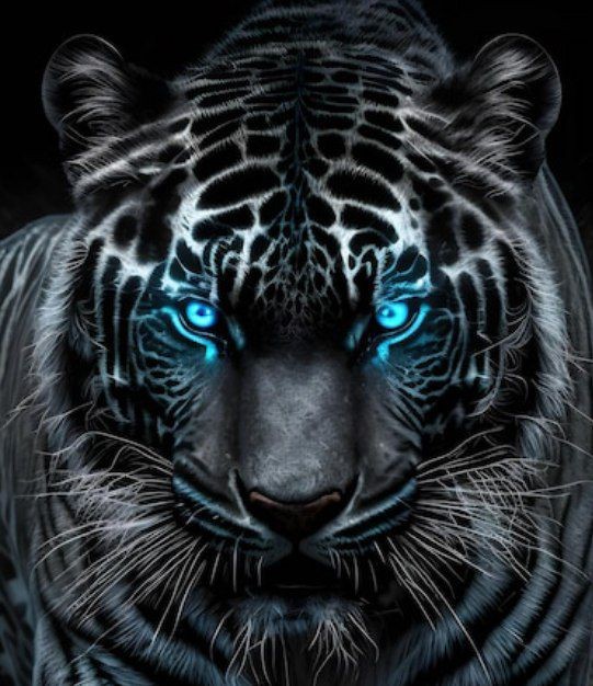 Создать мем: тигр черный, тигр оскал, голубоглазый тигр