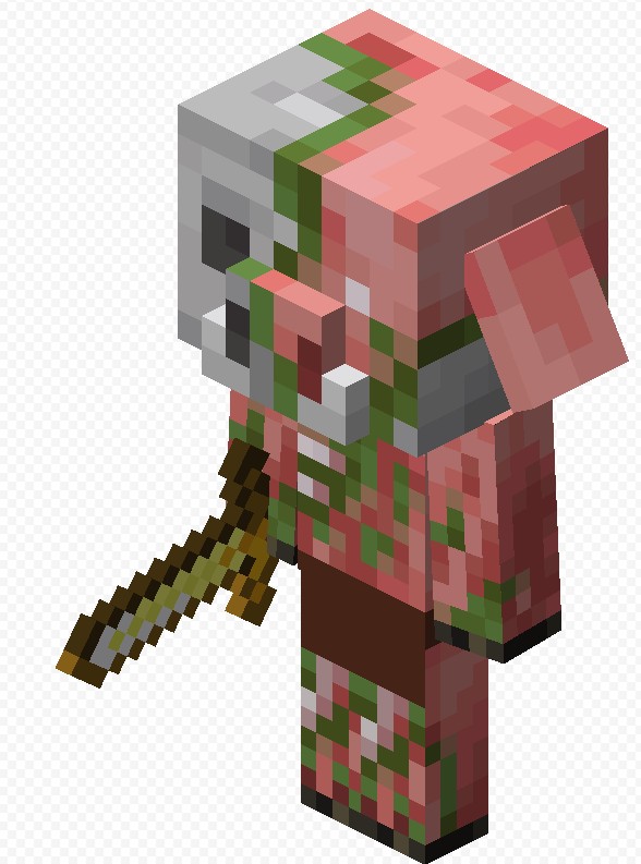 Create meme: zombie pigman minecraft, svinozombi, swinozombi minecraft