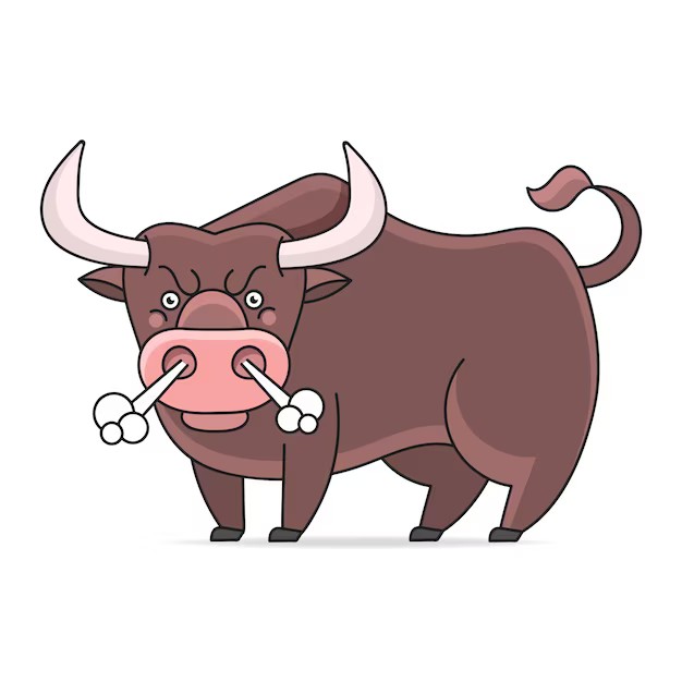 Create meme: angry bull, bull drawing, bull drawing for children